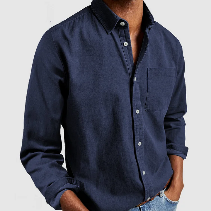 Chemise ample pour hommes | Légère et respirante | Lin de coton | Style estival