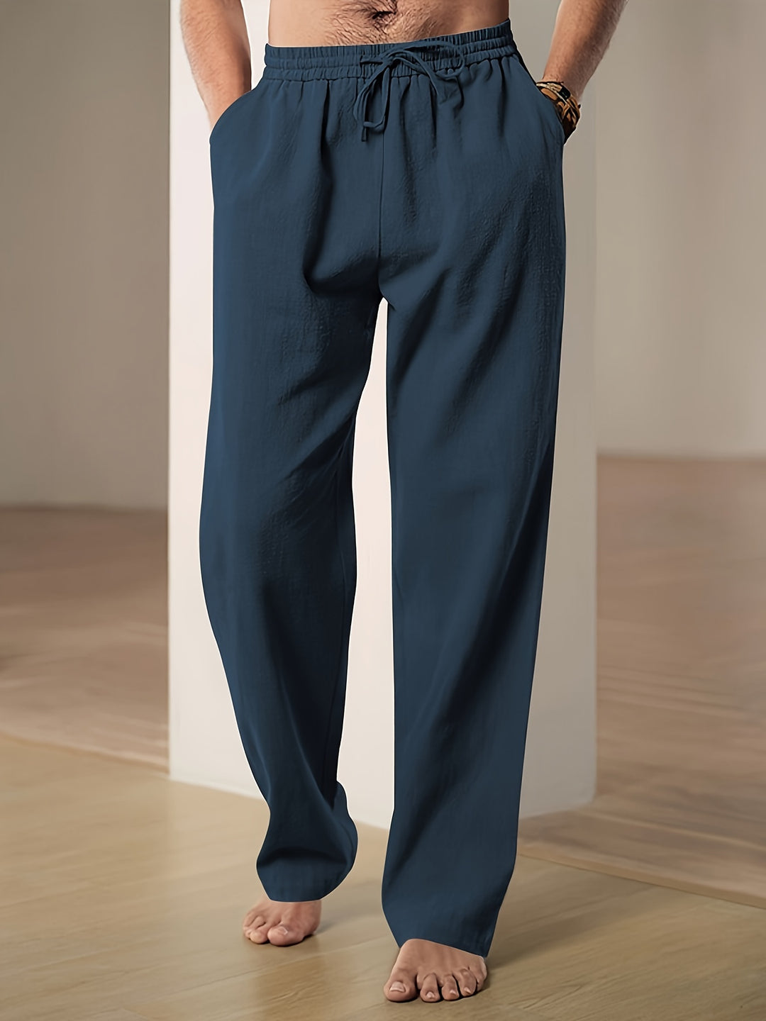 Pantalon Homme | Lin Coton Respirant | Style Classique & Décontracté | Été & Séchage Rapide