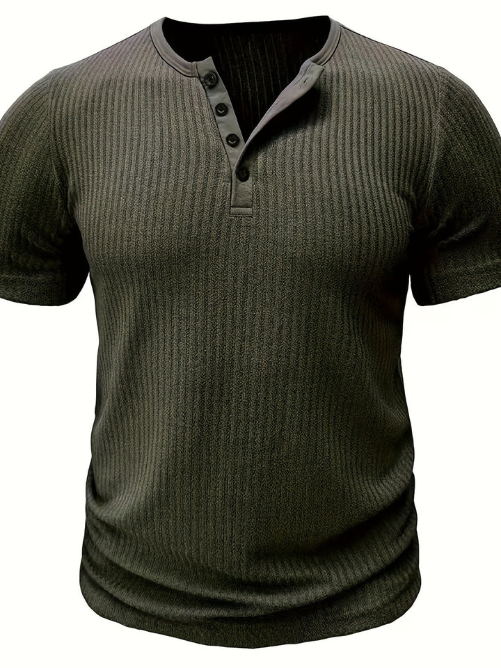 Chemise Henley Heren | Tricotée & Rayée | Décontractée & Chic | Été