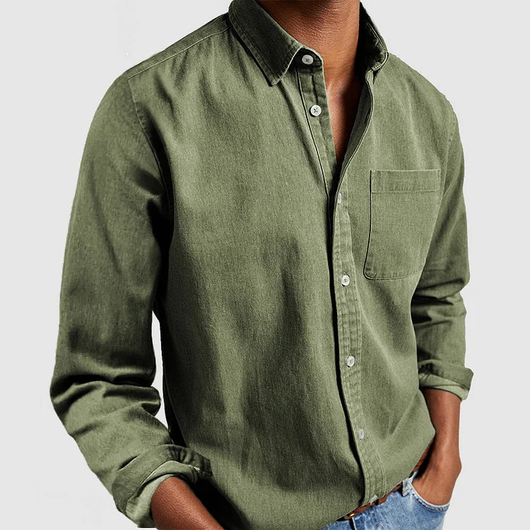 Chemise ample pour hommes | Légère et respirante | Lin de coton | Style estival