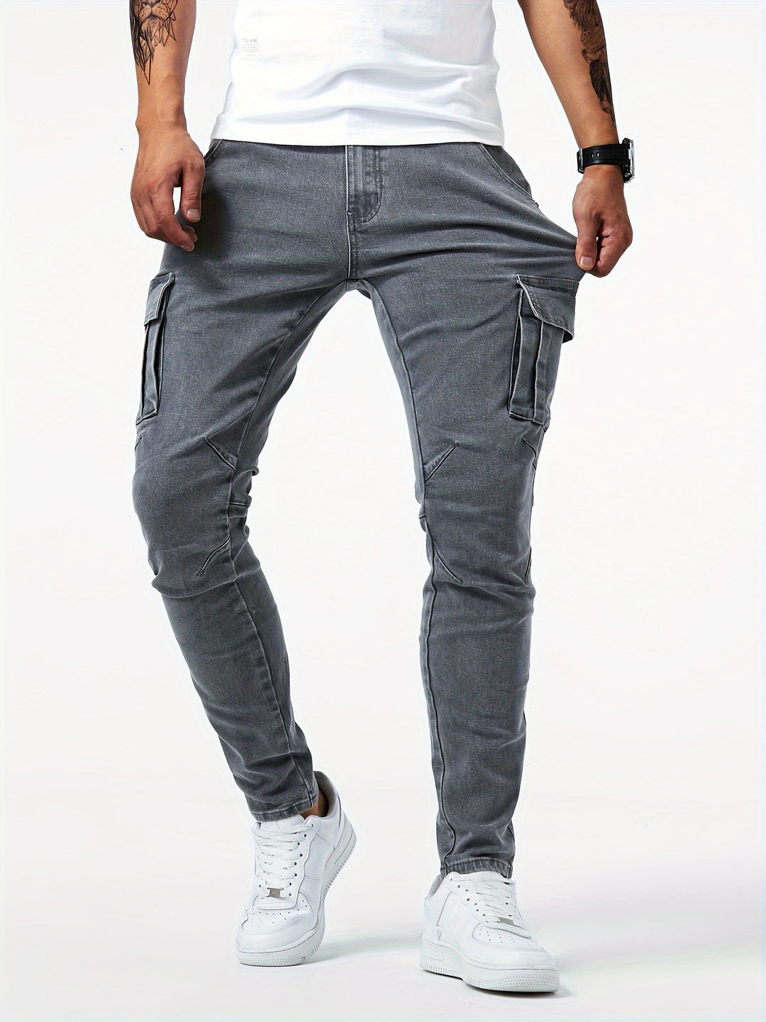 Jeans cargo Heren | Coupe slim | Plusieurs poches & Stretch | Style décontracté urbain