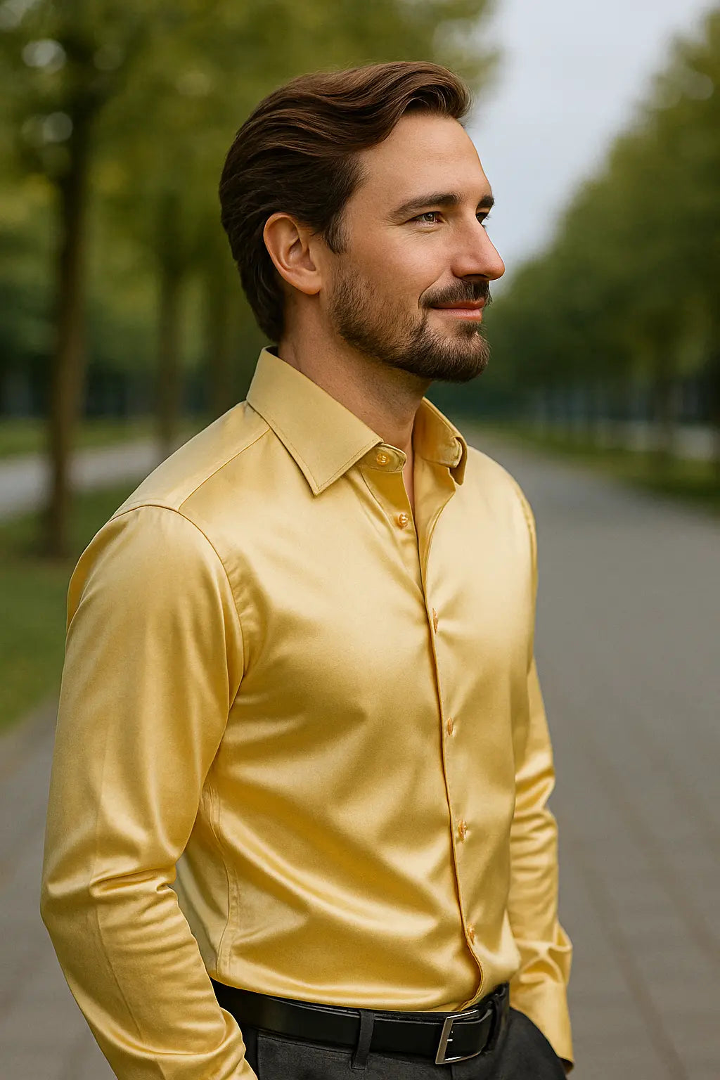 Chemise Homme | Coupe Slim & Luxe | Manches Longues | Pour Looks de Fête & Smoking