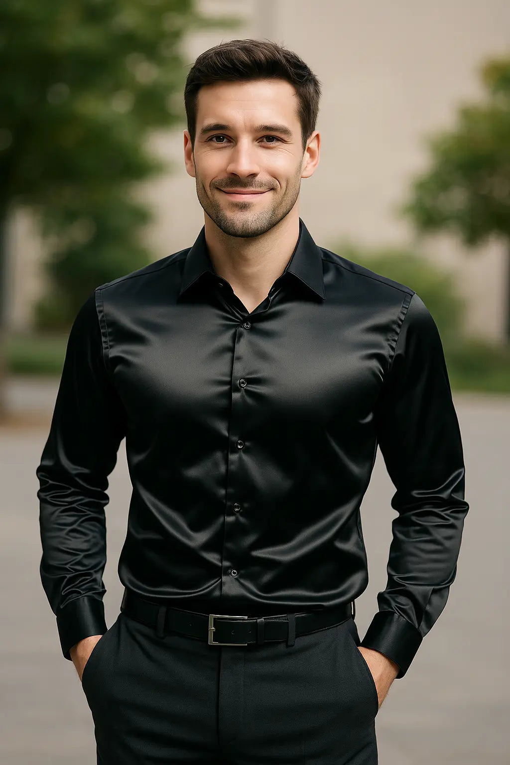 Chemise Homme | Coupe Slim & Luxe | Manches Longues | Pour Looks de Fête & Smoking