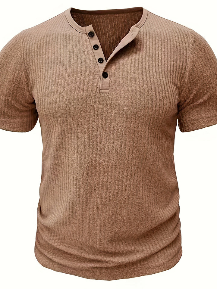 Chemise Henley Heren | Tricotée & Rayée | Décontractée & Chic | Été