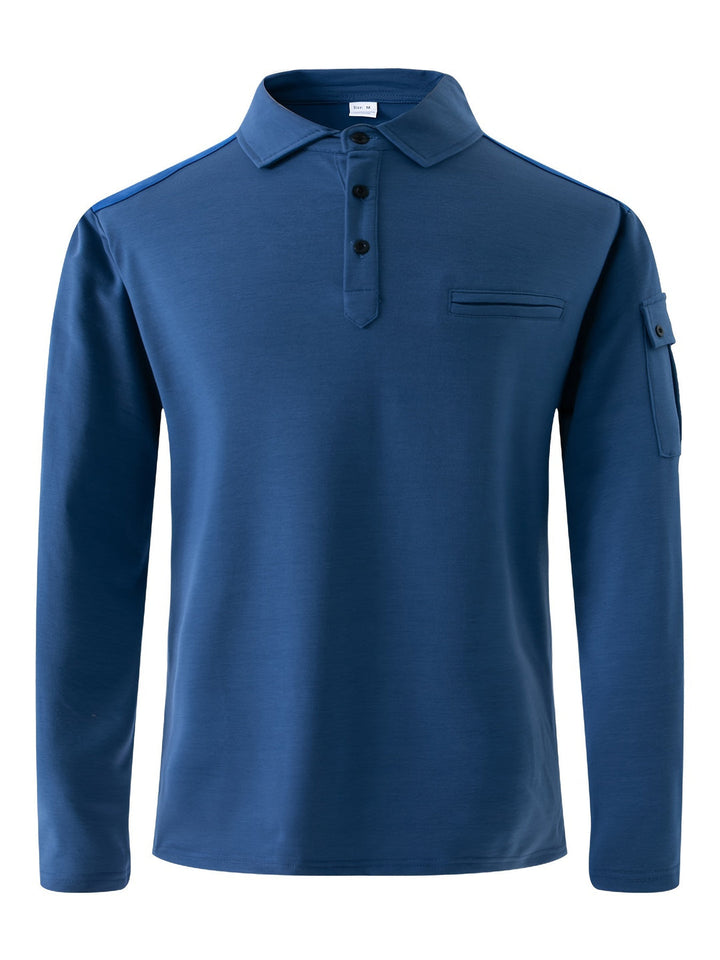 Chemise Casual Homme | Poches sur les bras & Écussons d'épaule | Manches longues & Tissu extensible pour les activités de plein air