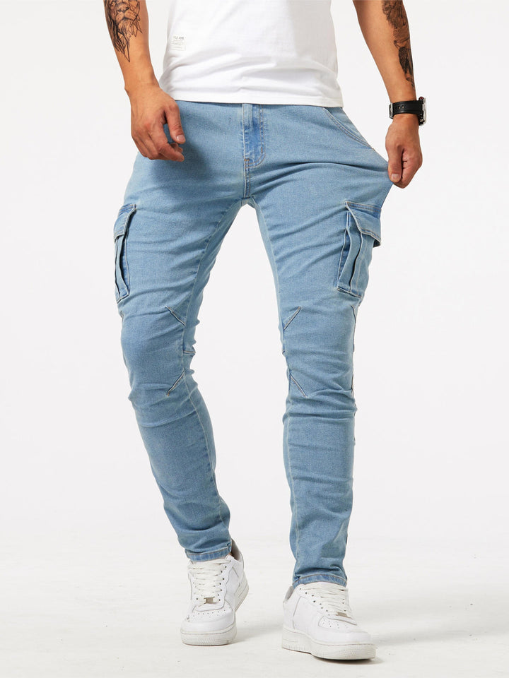Jeans cargo Heren | Coupe slim | Plusieurs poches & Stretch | Style décontracté urbain