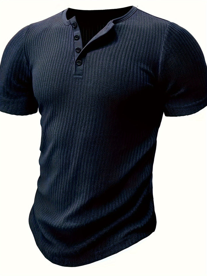 Chemise Henley Heren | Tricotée & Rayée | Décontractée & Chic | Été
