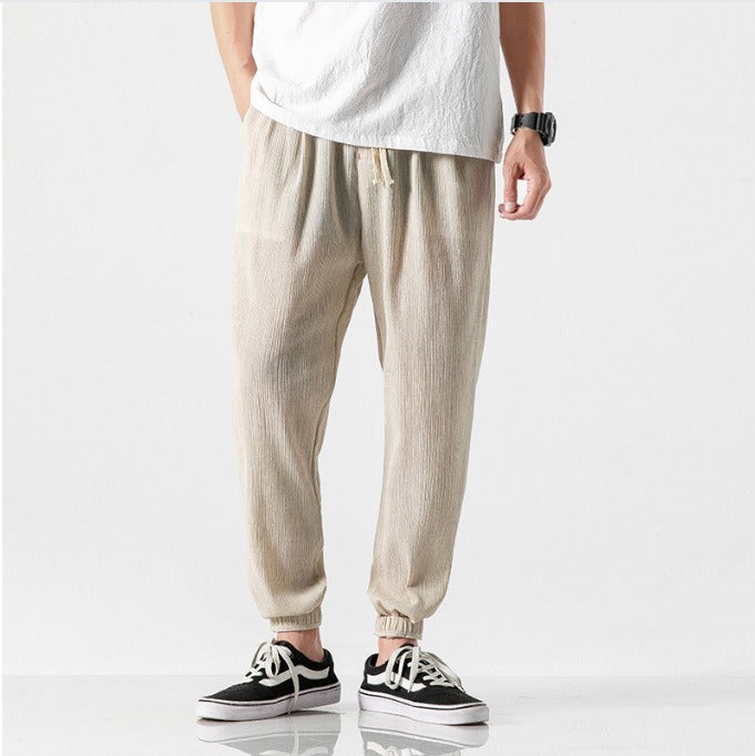 Pantalon de jogging pour hommes | Lin aéré | Respirant et confortable | Été