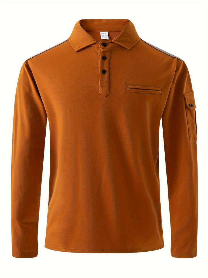 Chemise Casual Homme | Poches sur les bras & Écussons d'épaule | Manches longues & Tissu extensible pour les activités de plein air