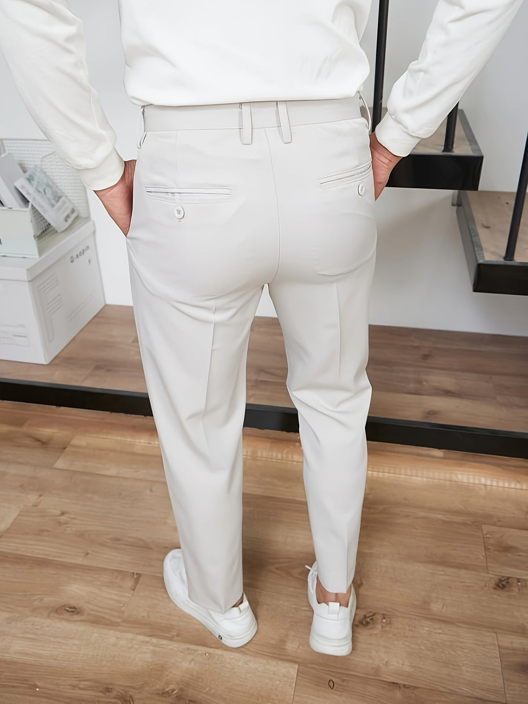 Pantalon Homme | Coupe Ajustée | Ceinture Confortable | Tissu Tissé
