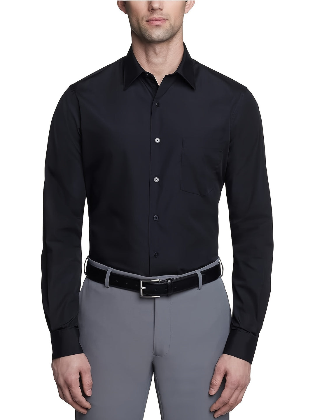 Chemise pour Homme | Classique & Formelle | Couleur Unie | Mélange Coton-Polyester