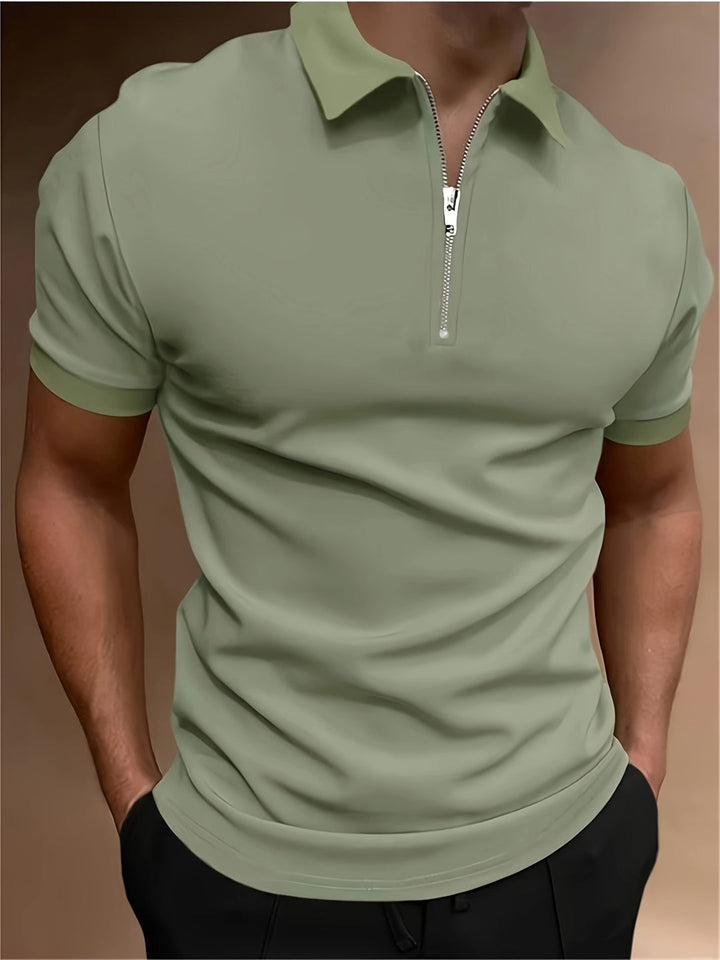 Chemise de Golf Homme | Stretch & Zip | Décontractée & Élégante | Couleur Unie