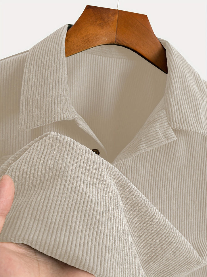 Chemise pour homme | Velours côtelé & Respirant | Manches Courtes | Coton Premium