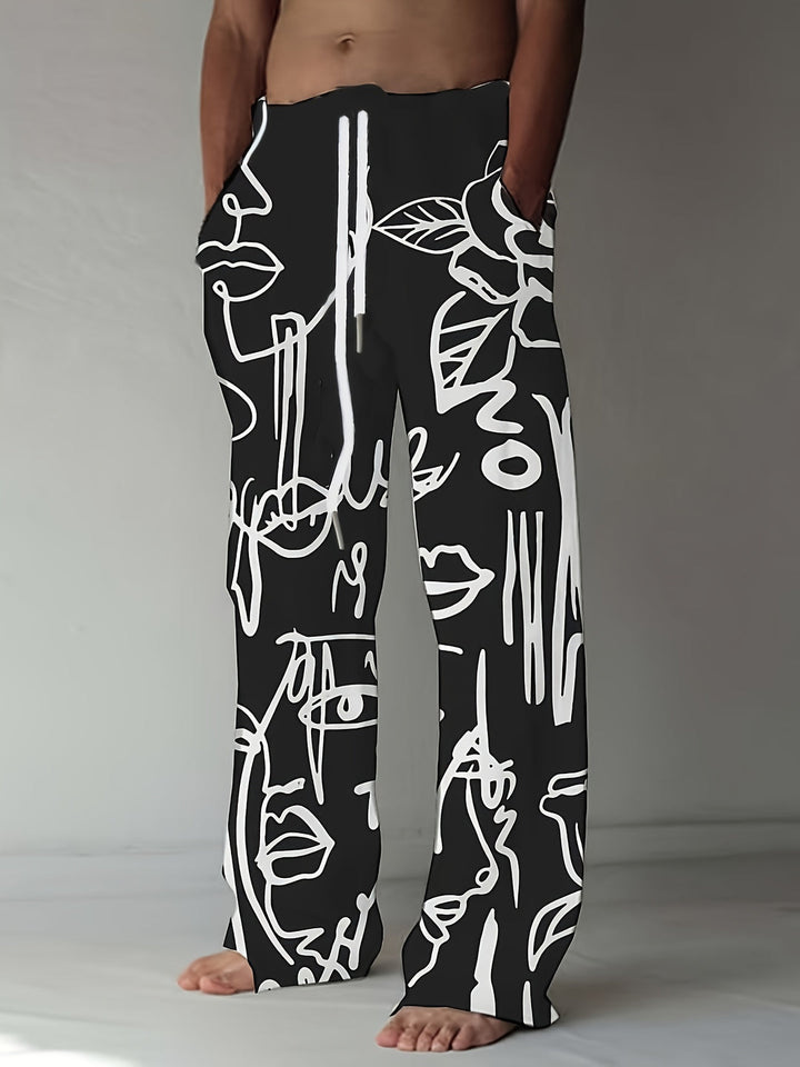 Pantalon de jogging | Imprimé abstrait | Coupe décontractée | Style Hip-Hop & Streetwear