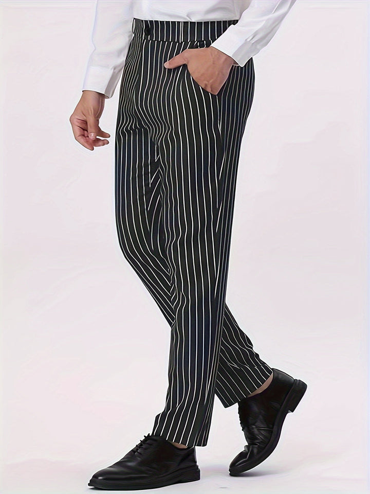 Pantalon Homme | Rayé & Décontracté | Avec Poches & Coupe Confortable | Extérieur & Quotidien