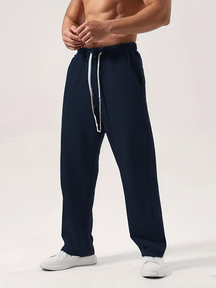 Pantalon de survêtement pour hommes | Cordon de serrage & Poches | Polyester respirant pour le jogging & l'extérieur