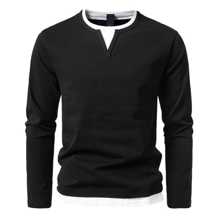 T-shirt Homme à Double Couche | Coupe Ample & Confortable | Coton à Manches Longues
