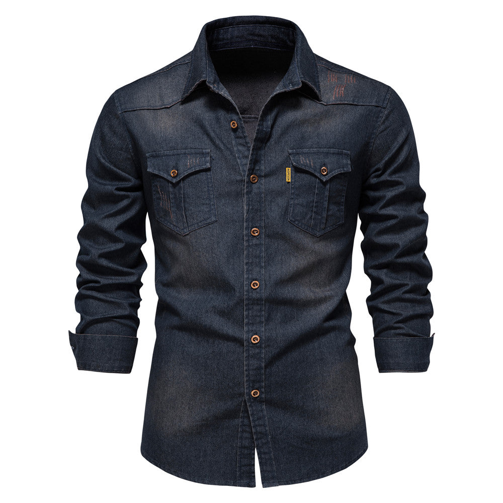 Chemise en denim pour hommes | Casual & Slim Fit | Coton et élasthanne